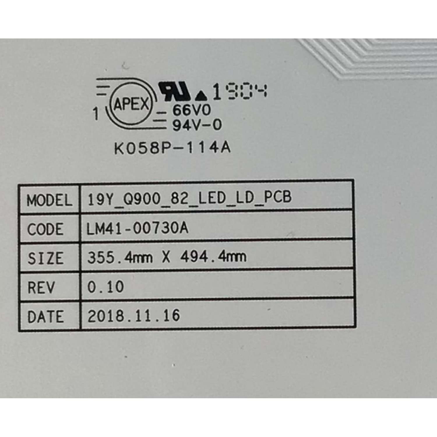 KIT DE LED'S PARA TV SAMSUNG (10 PIEZAS) / NUMERO DE PARTE BN96-48403A / LM41-00730A / 19Y_Q900_82_LED_LD_PCB / K058P-114A / 48403A / PANEL CY-TR082JLLV1H / MODELO QN82Q900RBFXZA - Imagen 3